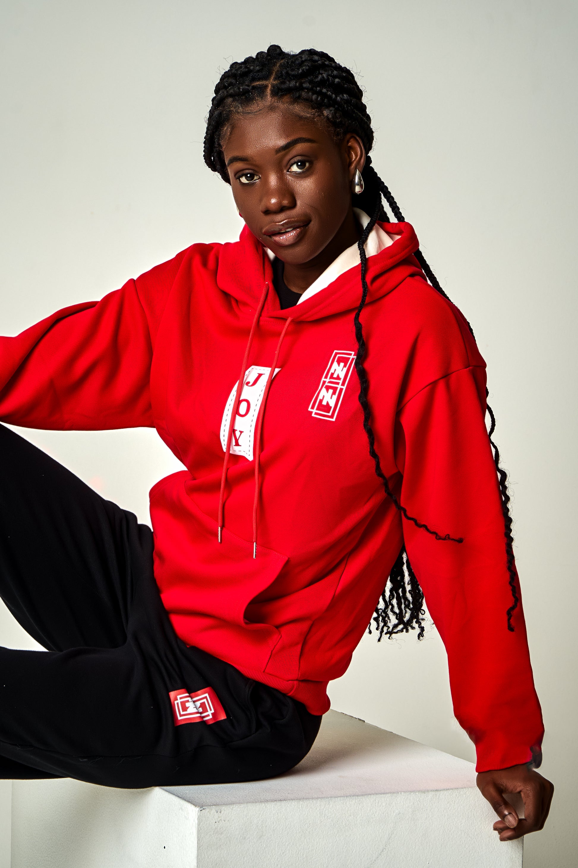 JOY X NIKEL Complete Set,   Insulated Insulated Red Hoodie And Jogger