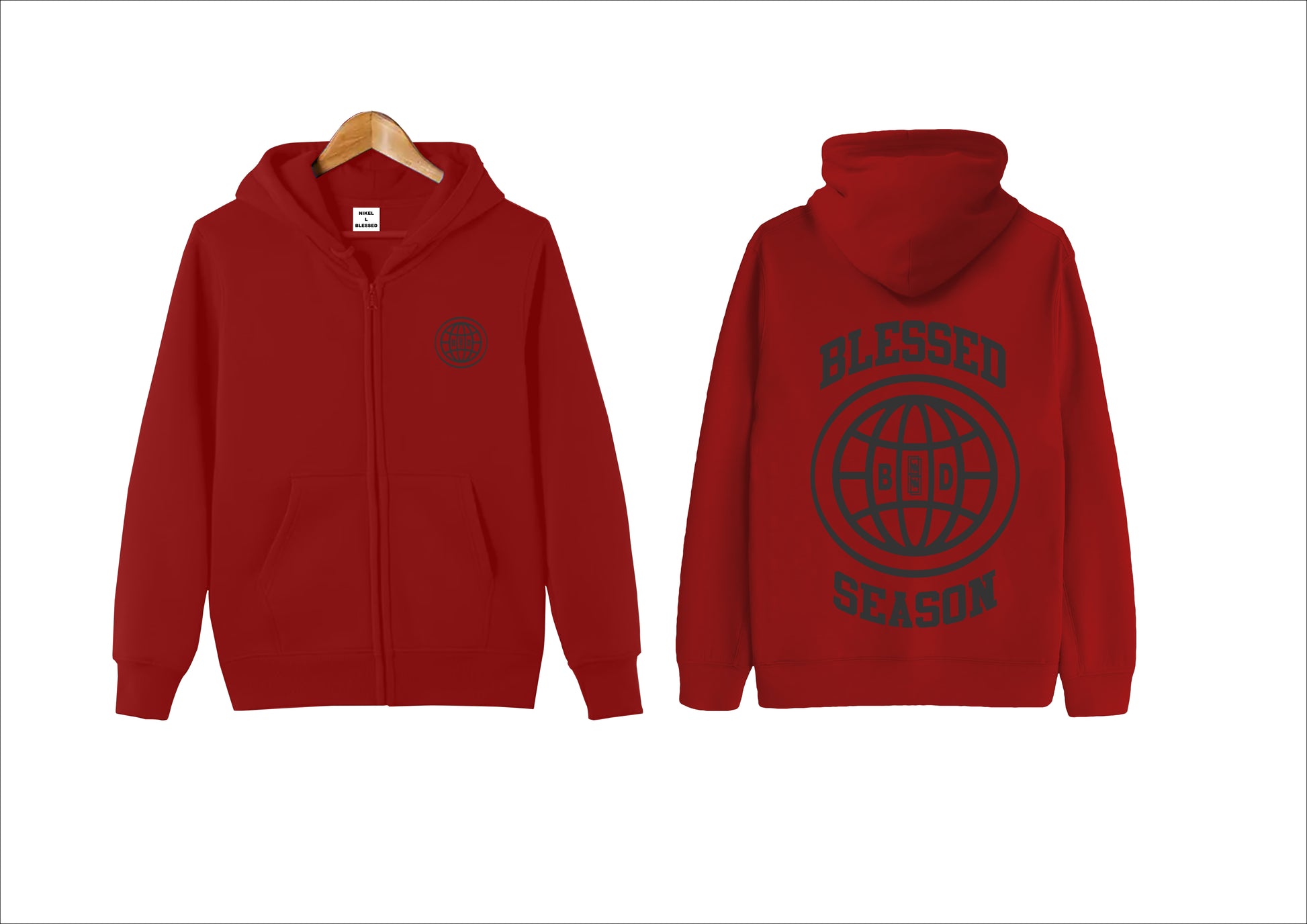 Blessed Complete set red hoodie and pants