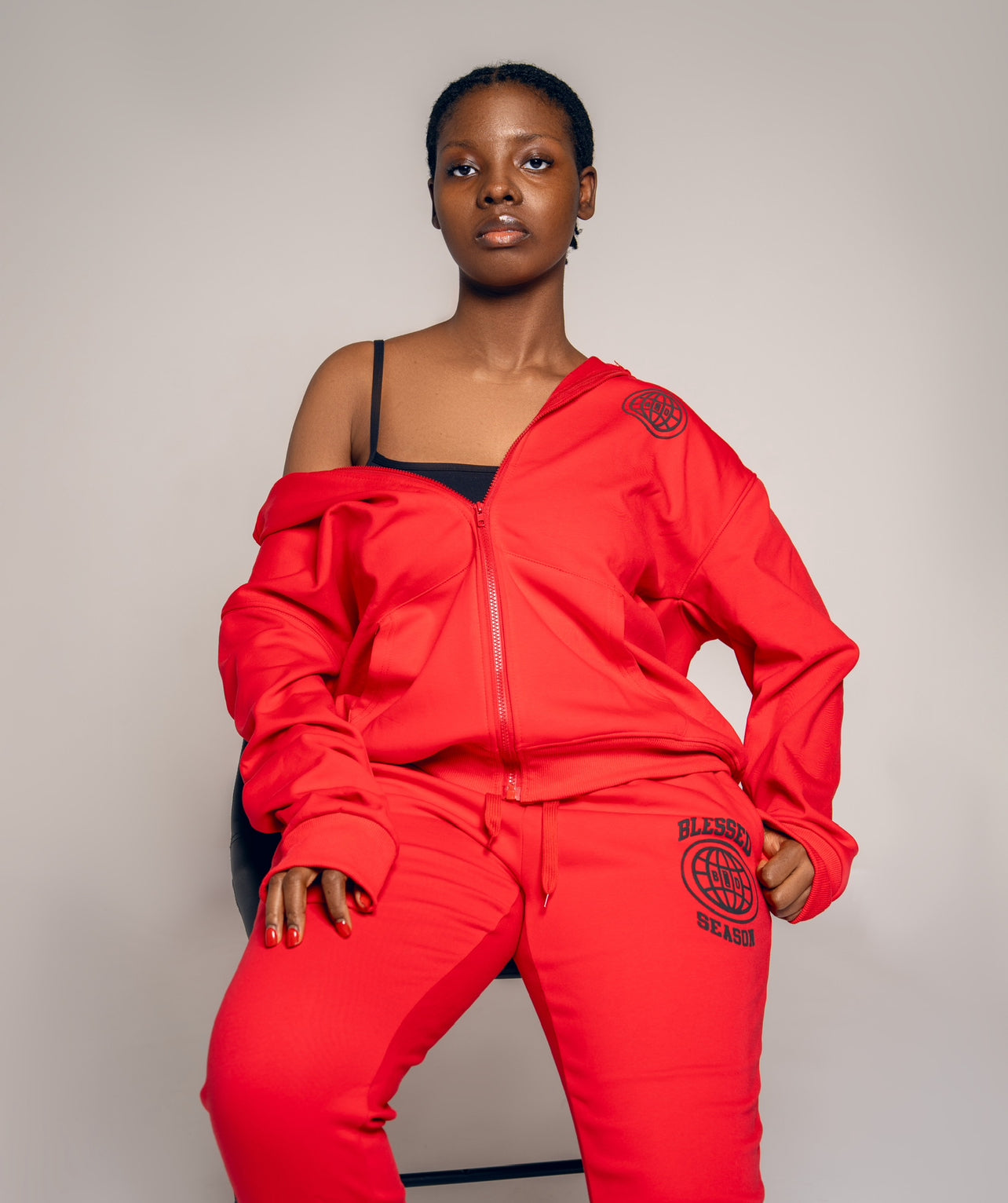 Blessed Complete set red hoodie and pants