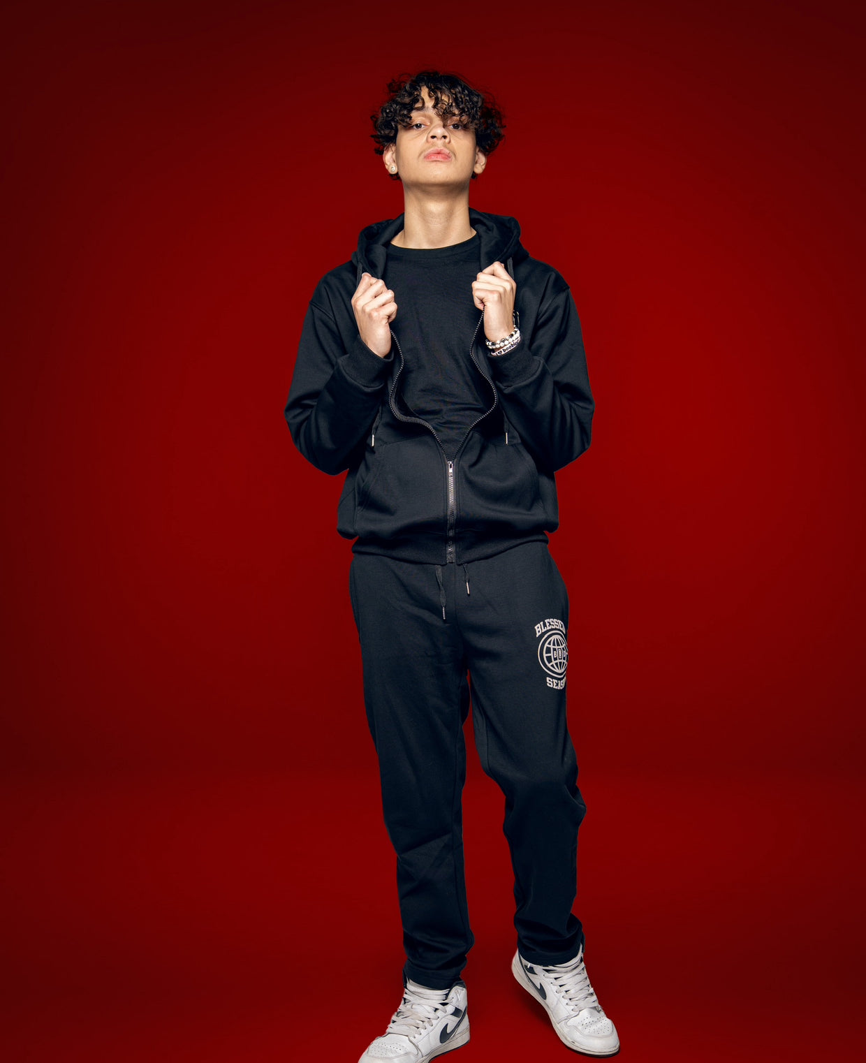 Blessed complete set black hoodie and pants