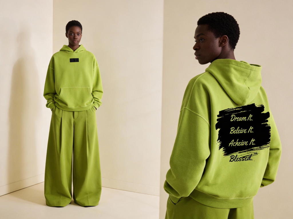 Lermon green oversize unisex hoodie