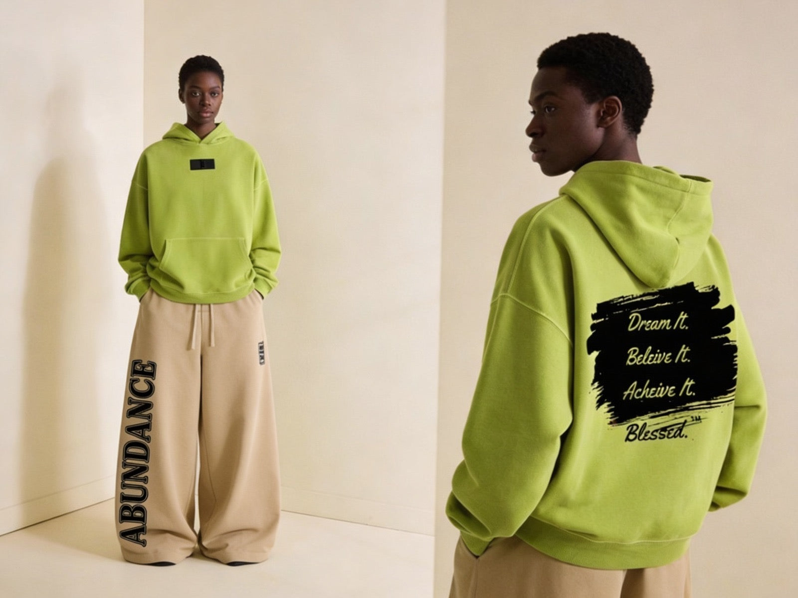 Lermon green oversize unisex hoodie