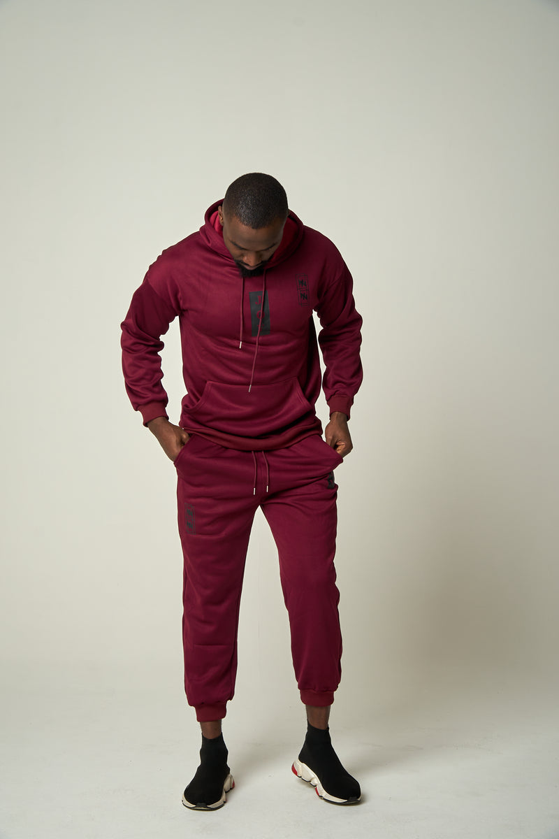 JOY X NIKEL Complete set,  Burgundy Insulated Hoodie And Pants